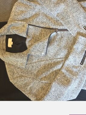 LOFT Heather Gray Textured Jacket